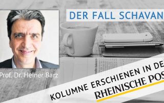 Der Fall Schavan, Kolumne von Heiner Barz, erschienen in der Rheinischen Post