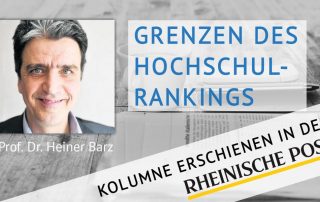 Grenzen des Hochschul-Rankings, Kolumne von Heiner Barz, erschienen in der Rheinischen Post