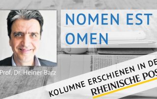Nomen est omen, Kolumne von Heiner Barz, erschienen in der Rheinischen Post